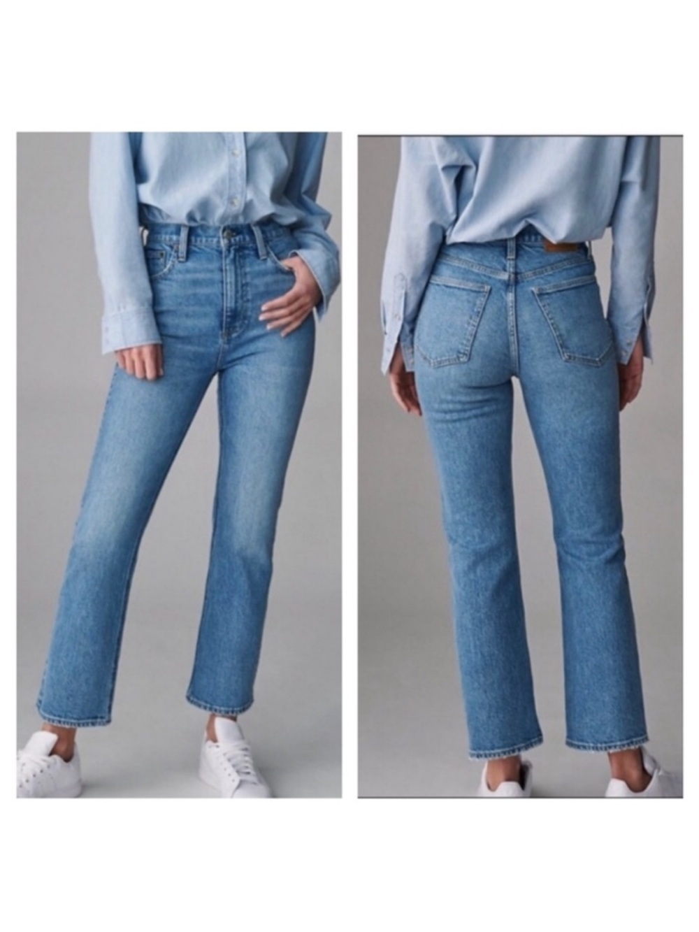 Aritzia Denim Forum The Bailey High Rise Crop Jeans in Medium Blue